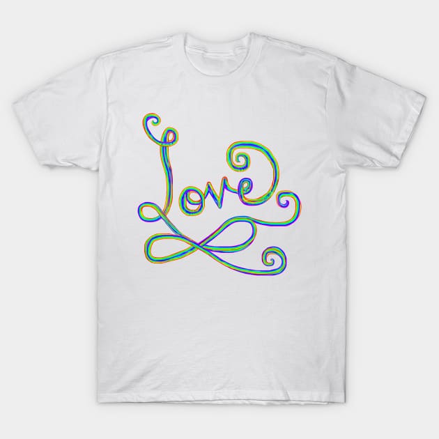 Rainbow Love Infinity Sign T-Shirt by Art by Deborah Camp